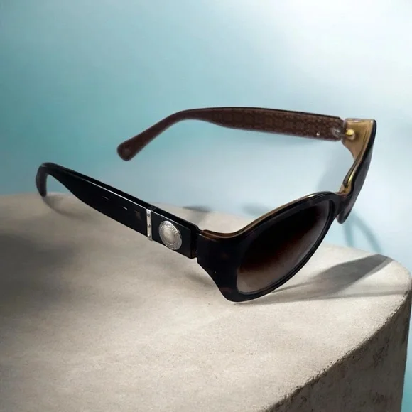 COACH ANNA (S439) Tortoise Butterfly Wrap Sunglasses Frames Brown Gradient-READ - Picture 2 of 8